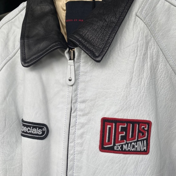 DEUS EX MACHINA THE RACER LEATHER JACKET - VINTAGE WHITE - Picture 10 of 11